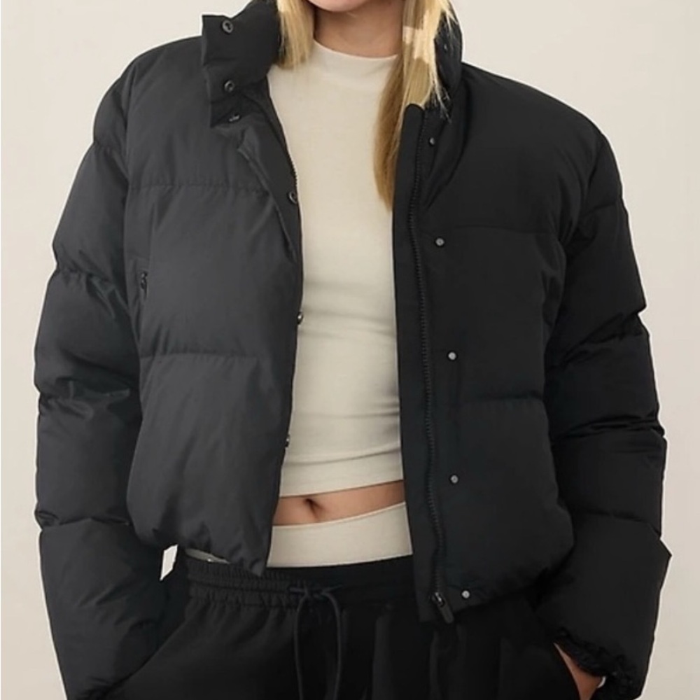 Athleta Women's Black Puffer Cropped Jacket XS